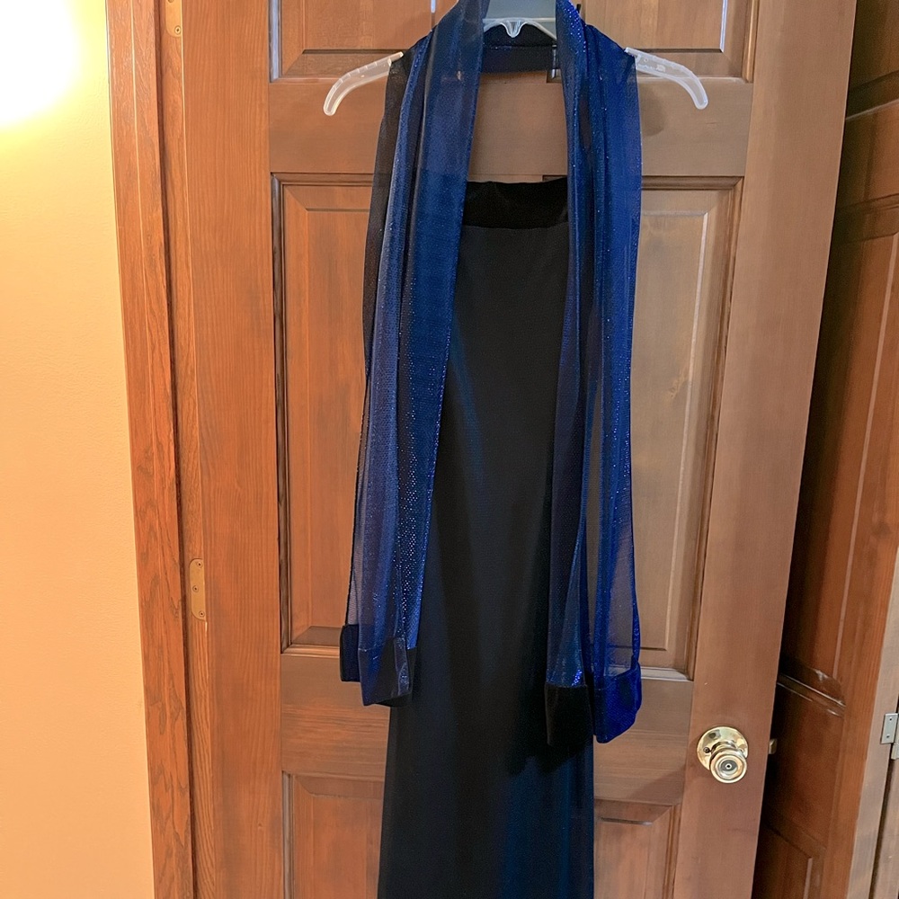 Navy Jump Floor Length Dress